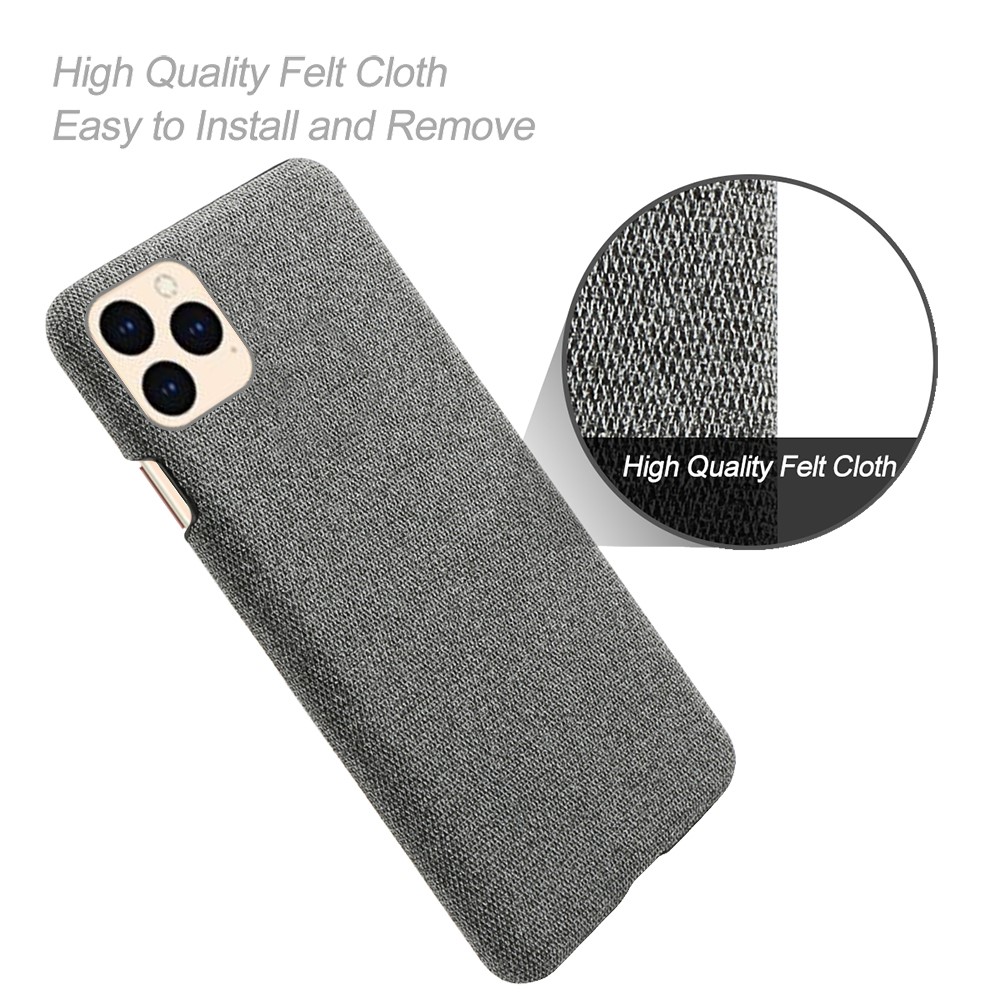Cloth Texture Hard PC Case for iPhone 12 - Dark Grey-4