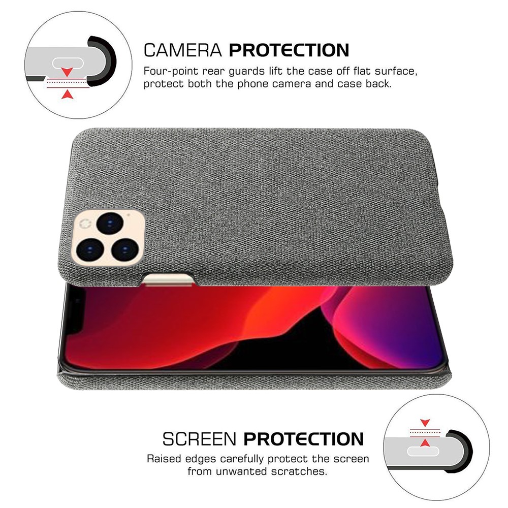 Cloth Texture Hard PC Case for iPhone 12 - Dark Grey-5