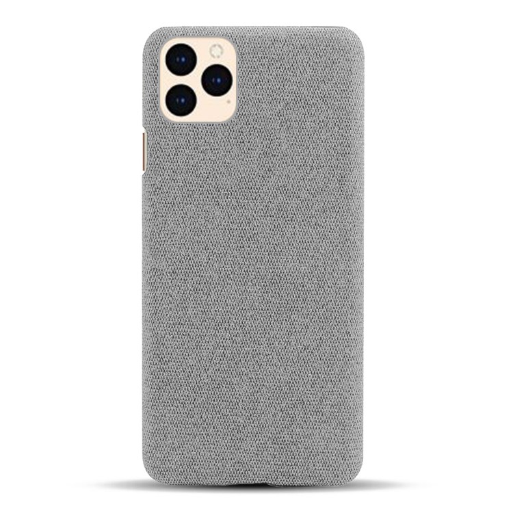Cloth Texture Hard PC Case for iPhone 12 - Light Grey-1