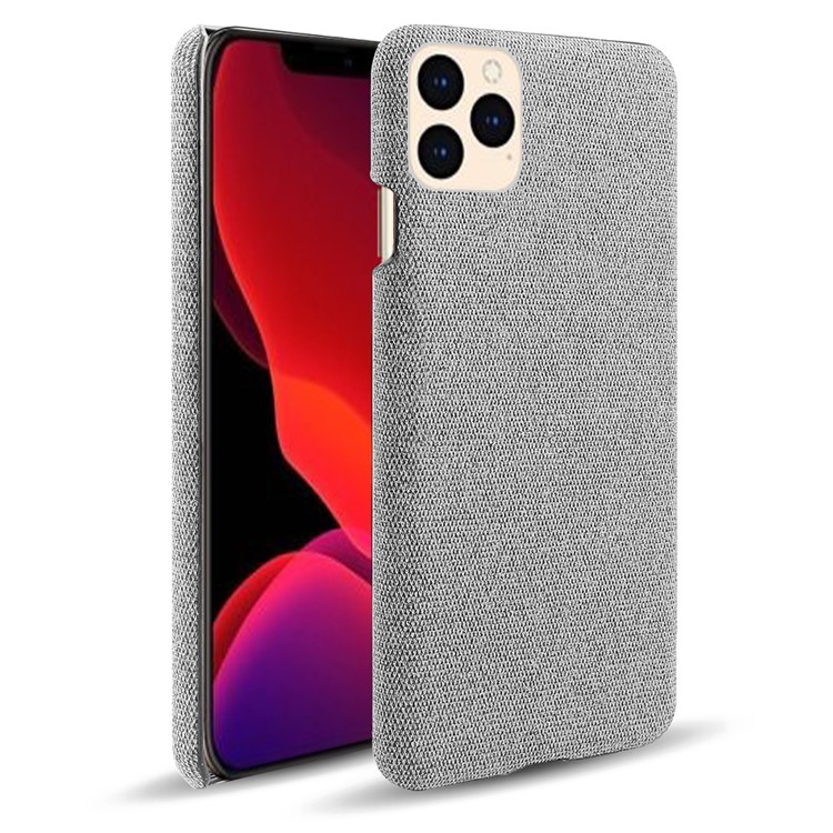 Cloth Texture Hard PC Case for iPhone 12 - Light Grey-2