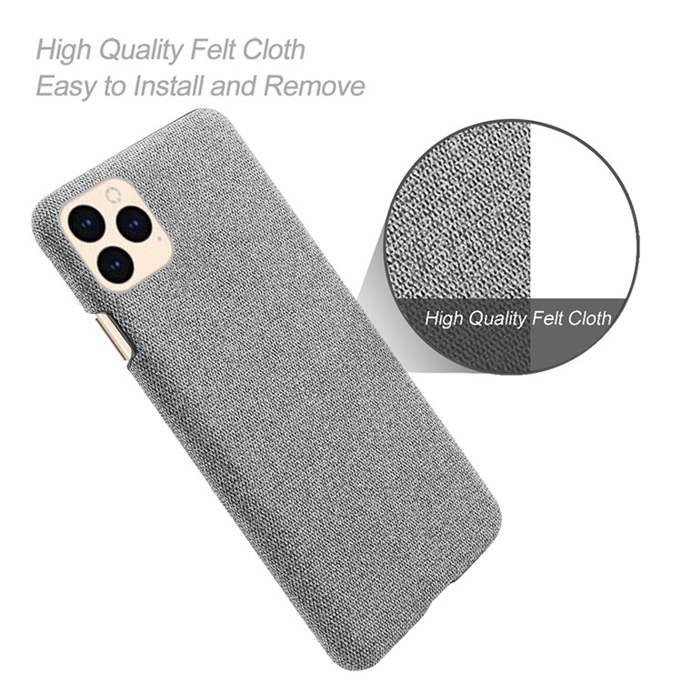 Cloth Texture Hard PC Case for iPhone 12 - Light Grey-4