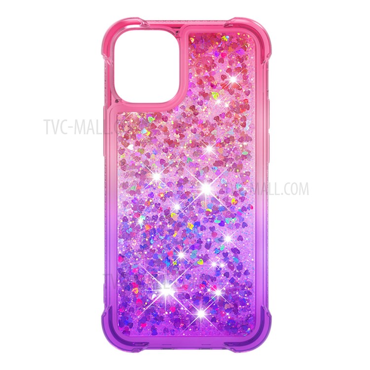 Antiurto Gradiente Polvere Di Scintillio Sabbie TPU Per Iphone 12 5,4 Pollici - Rosa / Viola-2