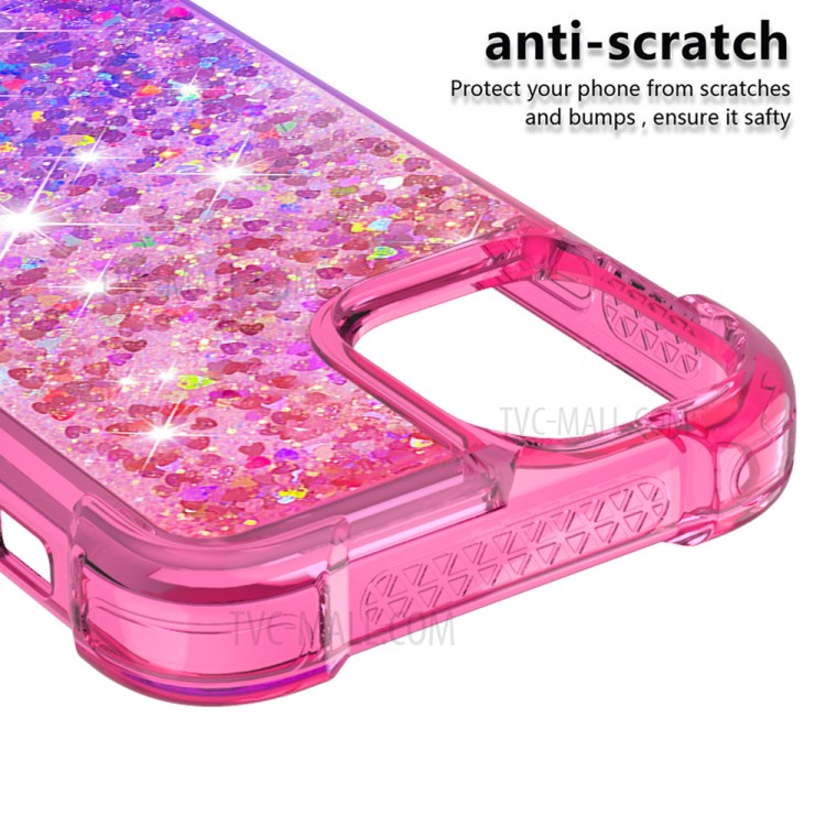 Antiurto Gradiente Polvere Di Scintillio Sabbie TPU Per Iphone 12 5,4 Pollici - Rosa / Viola-4