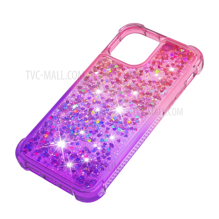 Antiurto Gradiente Polvere Di Scintillio Sabbie TPU Per Iphone 12 5,4 Pollici - Rosa / Viola-6
