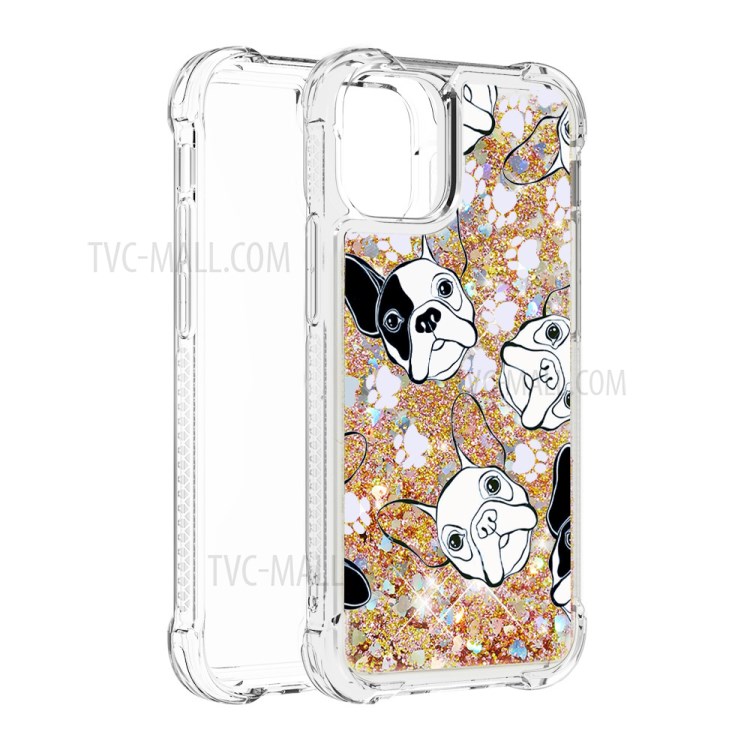 Pattern Printing Glitter Powder Sequins TPU Case for iPhone 12 Max/Pro 6.1 inch - Dog-3