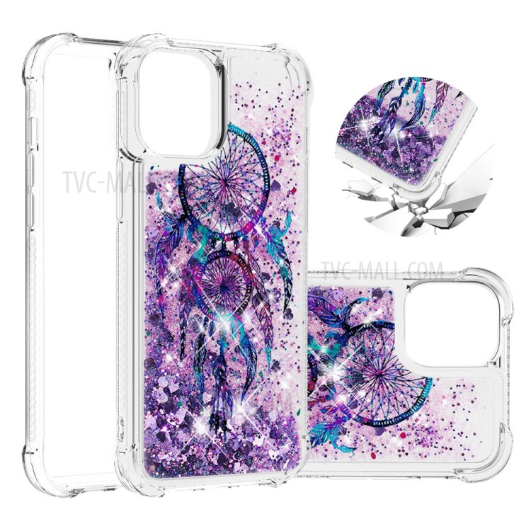 Liquid Glitter Powder Patterned Quicksand Shockproof TPU Back Case for iPhone 12 Pro Max 6.7-inch - Dream Catcher-1