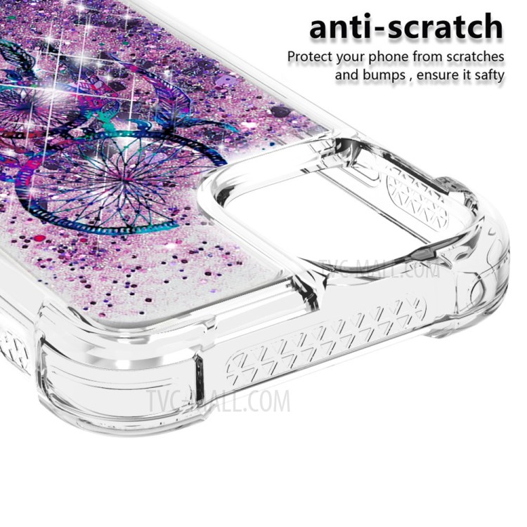 Liquid Glitter Powder Patterned Quicksand Shockproof TPU Back Case for iPhone 12 Pro Max 6.7-inch - Dream Catcher-4