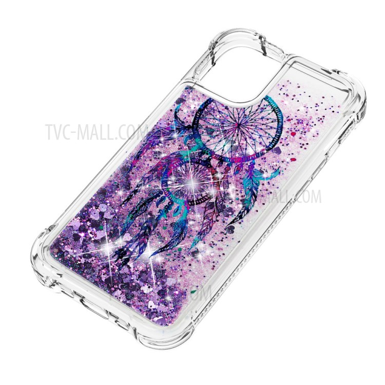 Liquid Glitter Powder Patterned Quicksand Shockproof TPU Back Case for iPhone 12 Pro Max 6.7-inch - Dream Catcher-6