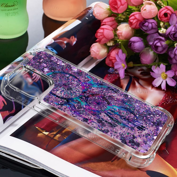 Liquid Glitter Powder Patterned Quicksand Shockproof TPU Back Case for iPhone 12 Pro Max 6.7-inch - Dream Catcher-7