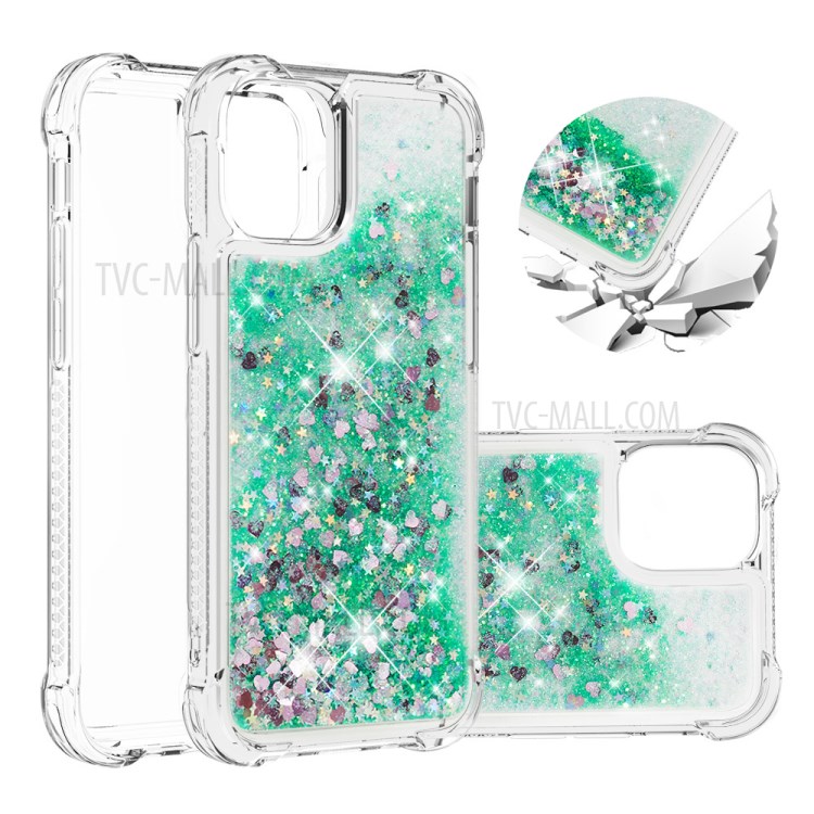 TPU Quicksand Inside Cover for iPhone 12 Pro/12 - Green-1