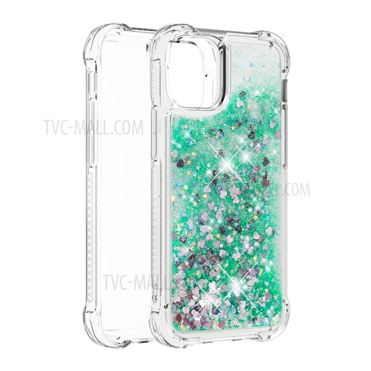 TPU Quicksand Inside Cover for iPhone 12 Pro/12 - Green-3