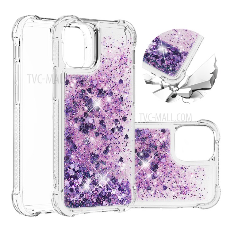 TPU Quicksand Inside Cover for iPhone 12 Pro/12 - Purple-1