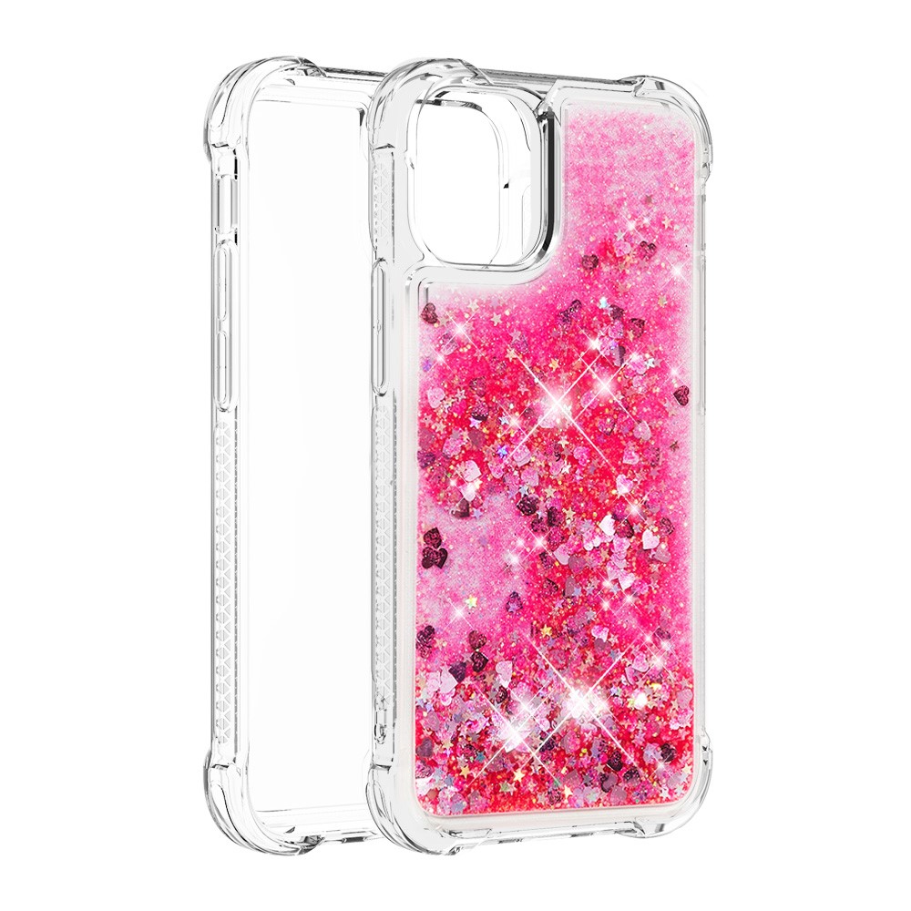 Soft TPU Quicksand Style Shell for iPhone 12 mini - Red-3