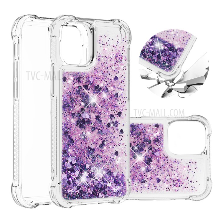 Soft TPU Quicksand Style Shell for iPhone 12 mini - Purple-1