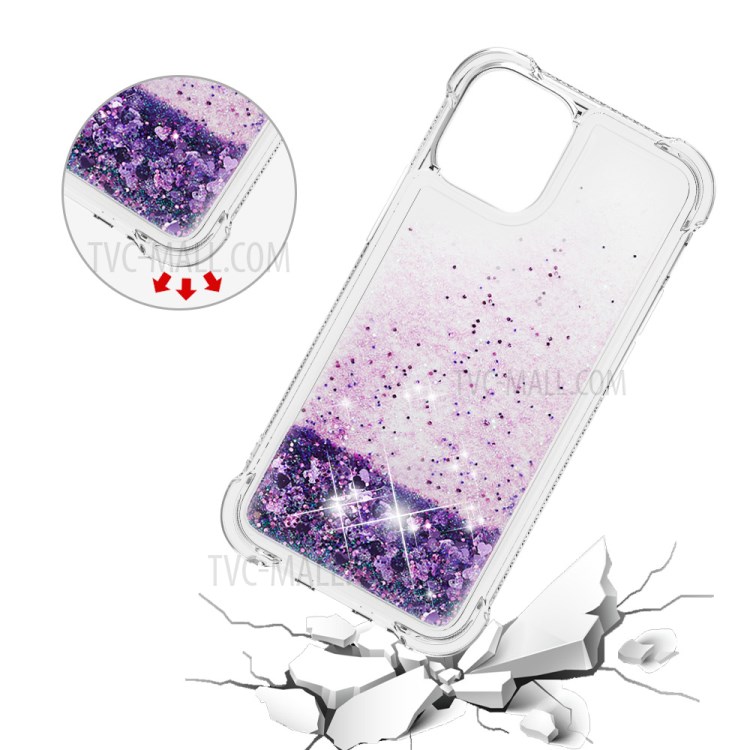 Soft TPU Quicksand Style Shell for iPhone 12 mini - Purple-5