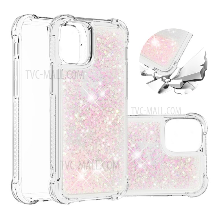Soft TPU Quicksand Style Shell for iPhone 12 mini - Pink-1