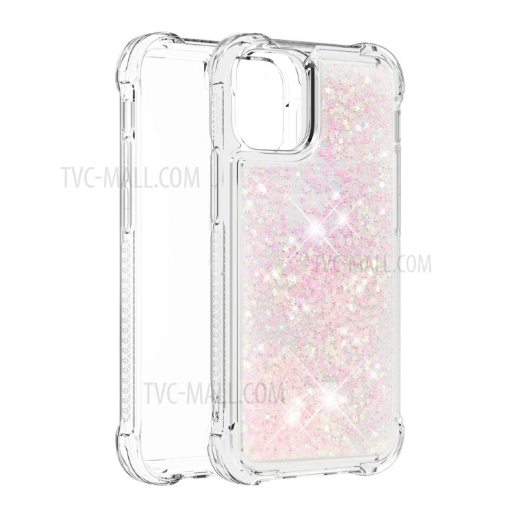 Soft TPU Quicksand Style Shell for iPhone 12 mini - Pink-3
