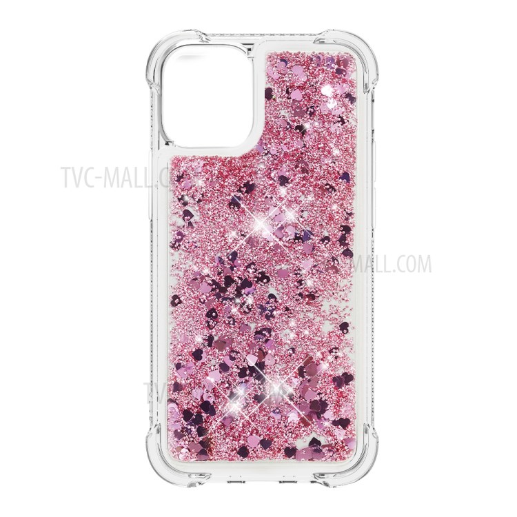 Soft TPU Quicksand Style Shell for iPhone 12 mini - Rose Gold-2