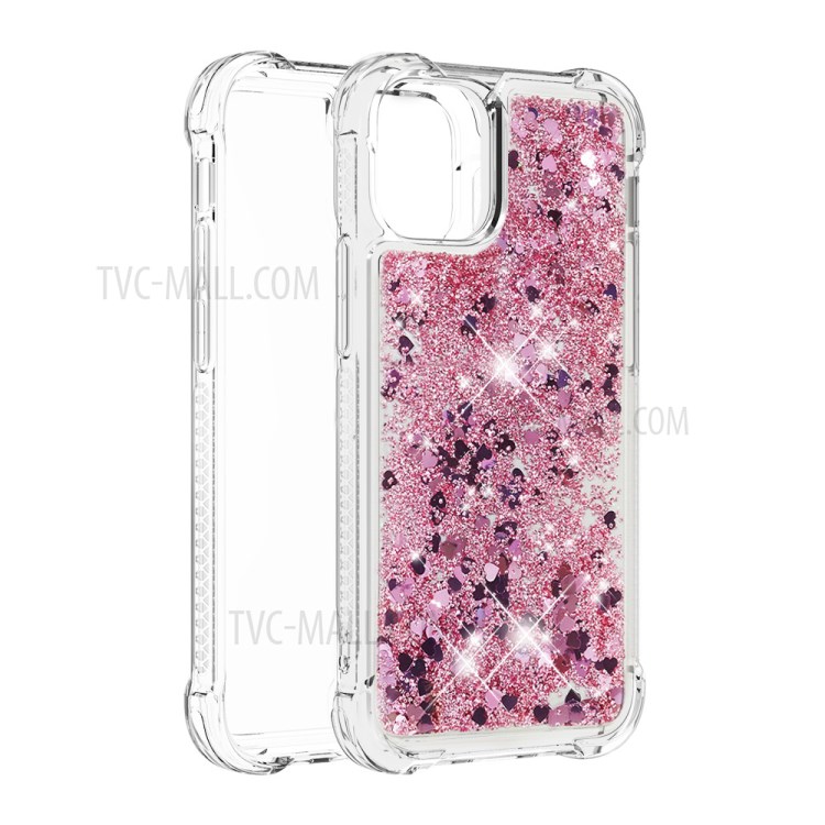 Soft TPU Quicksand Style Shell for iPhone 12 mini - Rose Gold-3