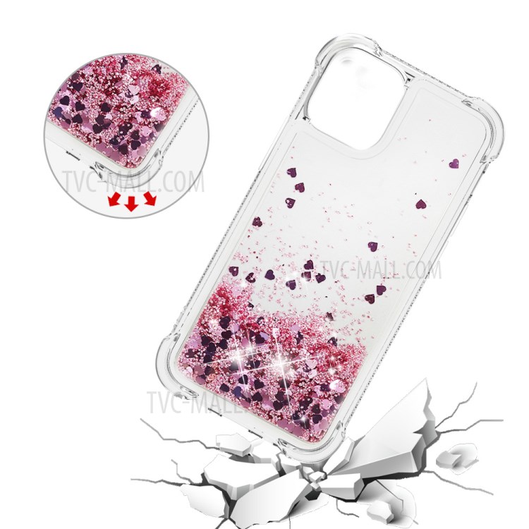 Soft TPU Quicksand Style Shell for iPhone 12 mini - Rose Gold-5