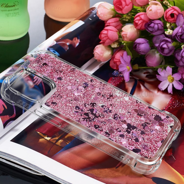 Soft TPU Quicksand Style Shell for iPhone 12 mini - Rose Gold-7