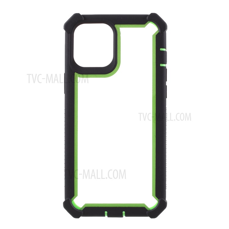 Anti-drop PC+TPU Cover for iPhone 12 mini - Black/Green-1