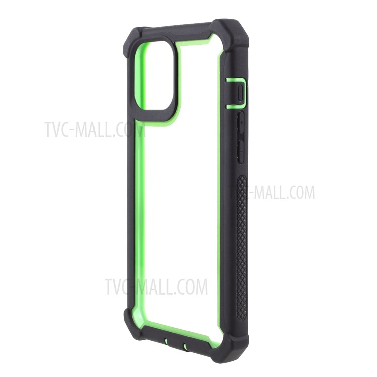 Anti-drop PC+TPU Cover for iPhone 12 mini - Black/Green-2
