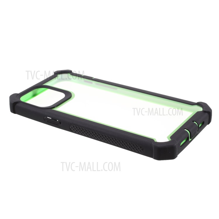 Anti-drop PC+TPU Cover for iPhone 12 mini - Black/Green-4