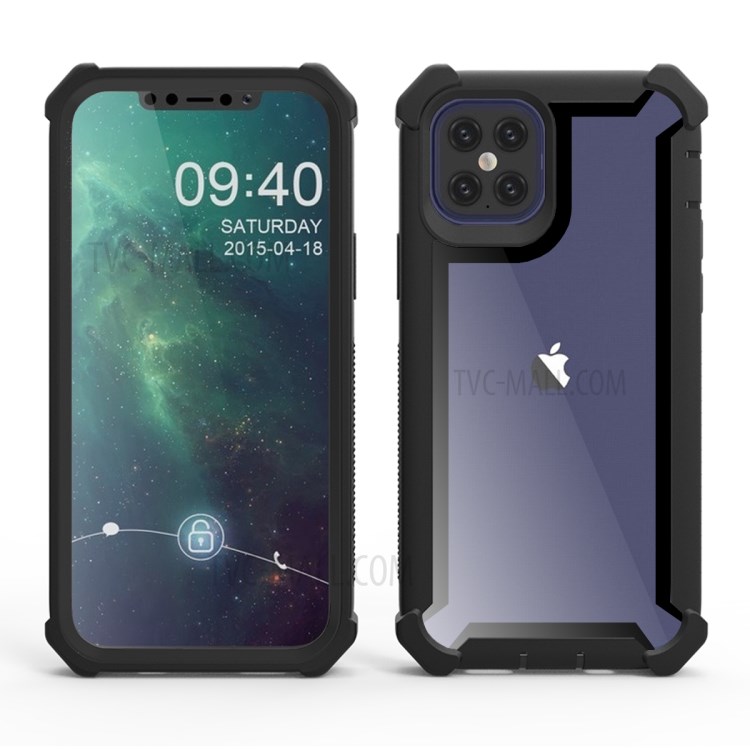 PC+TPU Anti-drop Cover for iPhone 12 Pro/12 - Black-1