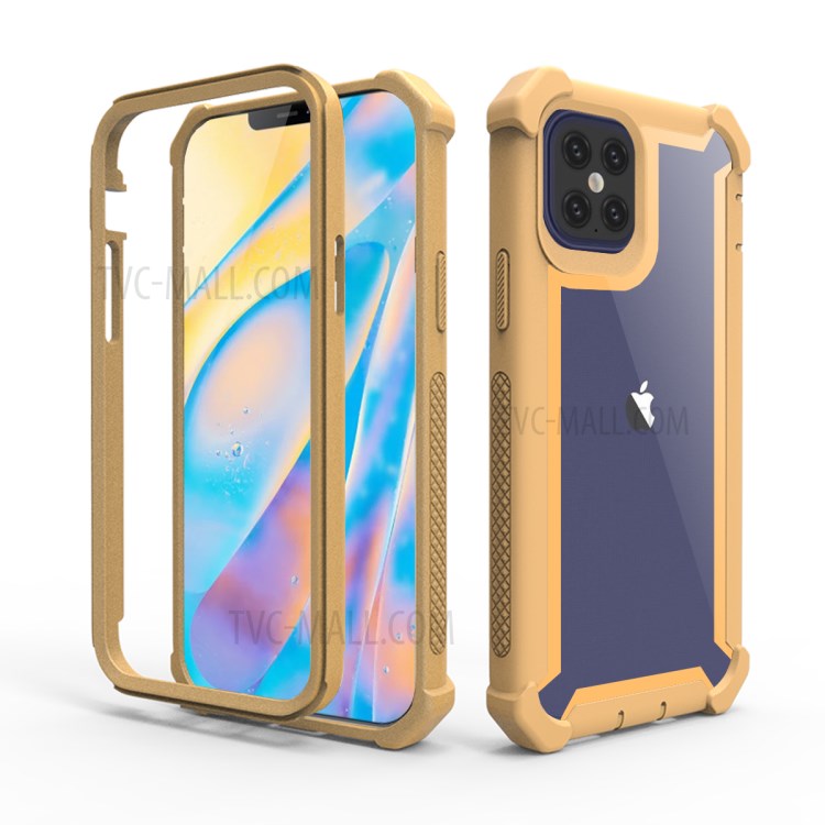 Anti-fall Shock-proof PC+TPU Cell Phone Cover for iPhone 12 Pro Max 6.7-inch - Gold-2