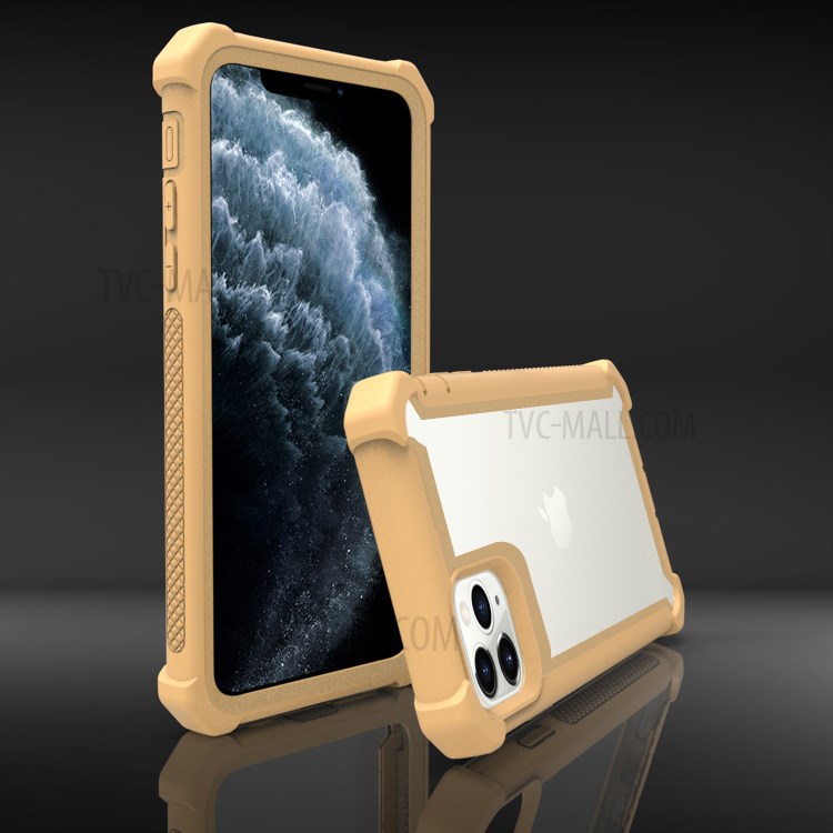 Anti-fall Shock-proof PC+TPU Cell Phone Cover for iPhone 12 Pro Max 6.7-inch - Gold-4