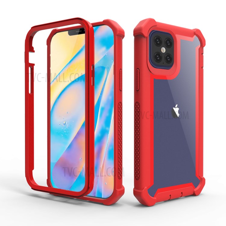 Anti-fall Shock-proof PC+TPU Cell Phone Cover for iPhone 12 Pro Max 6.7-inch - Red-2