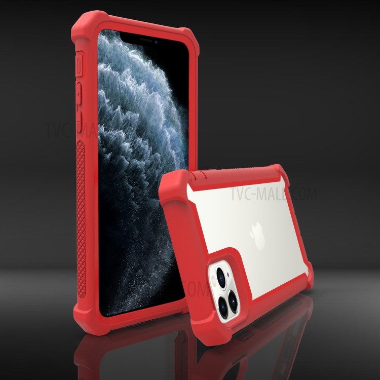 Anti-fall Shock-proof PC+TPU Cell Phone Cover for iPhone 12 Pro Max 6.7-inch - Red-4