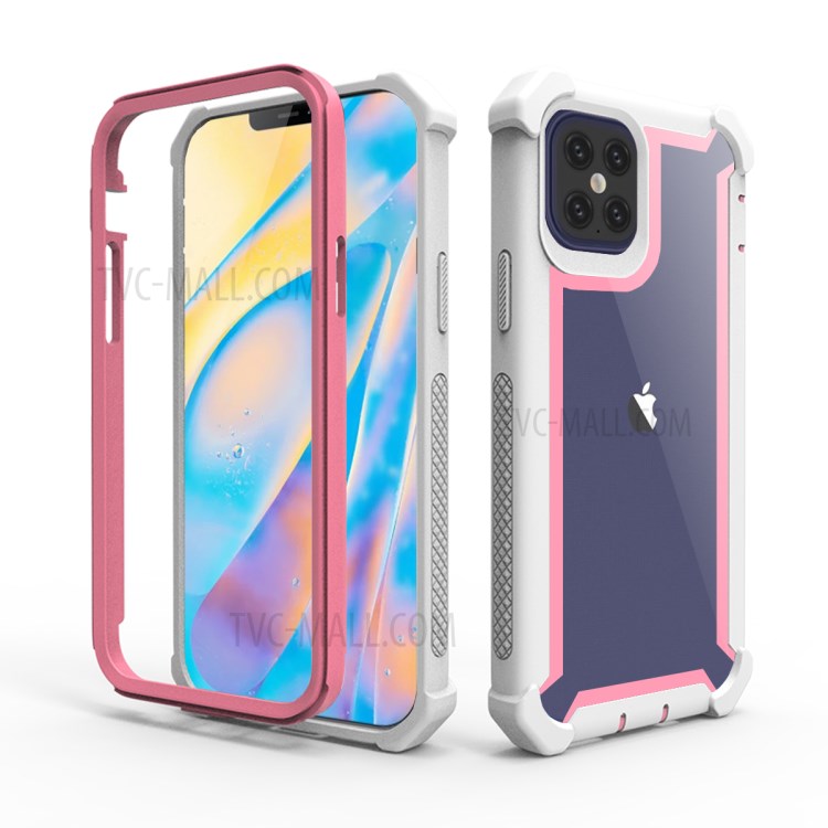 Anti-fall Shock-proof PC+TPU Cell Phone Cover for iPhone 12 Pro Max 6.7-inch - Black / Rose Gold-2