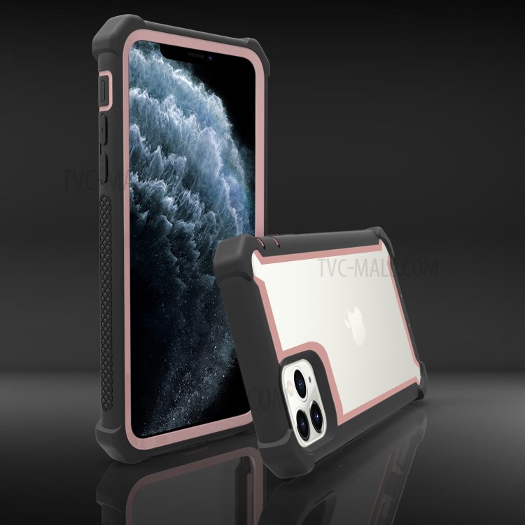 Anti-fall Shock-proof PC+TPU Cell Phone Cover for iPhone 12 Pro Max 6.7-inch - Black / Rose Gold-4