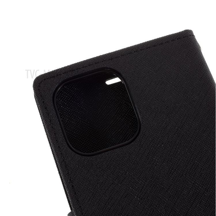 MERCURY GOOSPERY Leather Wallet Stand Case for iPhone 12 5.4-inch - Black-12