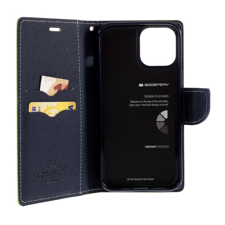 MERCURY GOOSPERY Leather Wallet Stand Case for iPhone 12 mini - Green-6