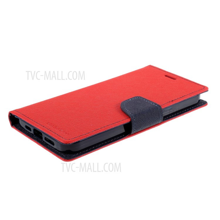 MERCURY GOOSPERY Leather Wallet Case for iPhone 12 Pro Max 6.7 inch - Red-4