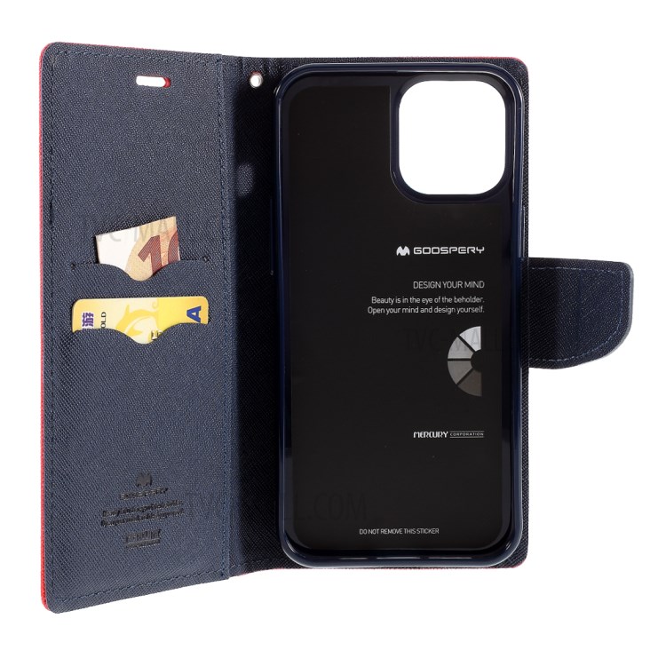 MERCURY GOOSPERY Leather Wallet Case for iPhone 12 Pro Max 6.7 inch - Red-6