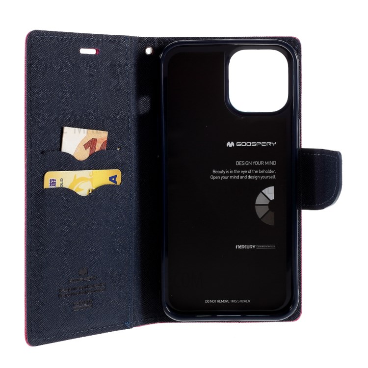 MERCURY GOOSPERY Leather Wallet Case for iPhone 12 Pro Max 6.7 inch - Rose-6