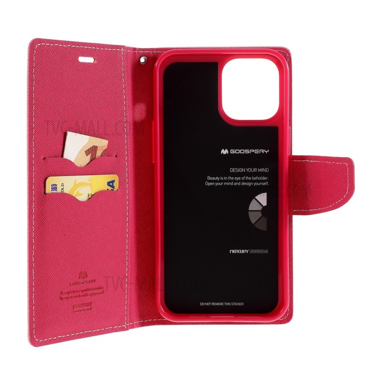 MERCURY GOOSPERY Leather Wallet Case for iPhone 12 Pro Max 6.7 inch - Pink-6