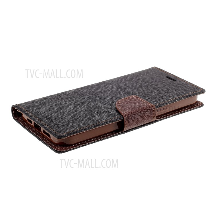 MERCURY GOOSPERY Leather Wallet Case for iPhone 12 Pro Max 6.7 inch - Black / Brown-4
