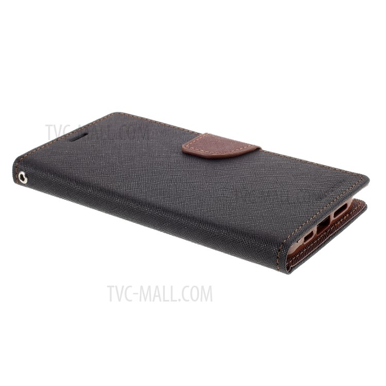 MERCURY GOOSPERY Leather Wallet Case for iPhone 12 Pro Max 6.7 inch - Black / Brown-5