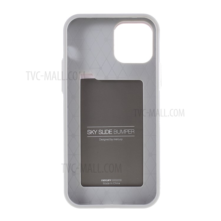 MERCURY GOOSPERY Sky Series Slide Card Slot PC TPU Phone Cover for iPhone 12 Pro/12 - Pink-3