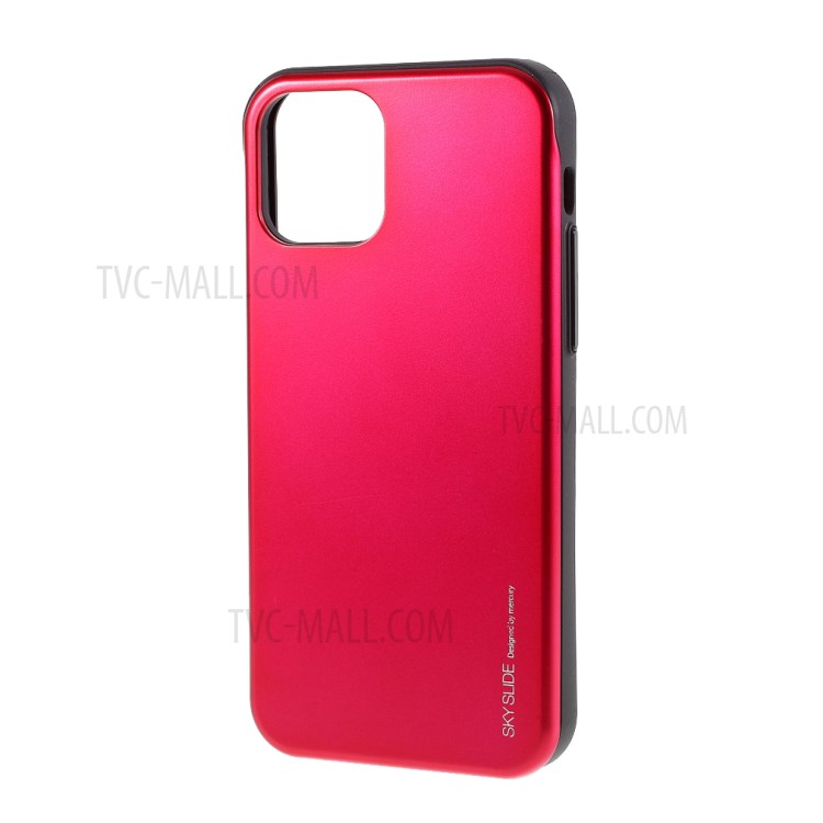 MERCURY GOOSPERY Sky Series Slide Card Slot PC TPU Phone Cover for iPhone 12 Pro/12 - Rose-2