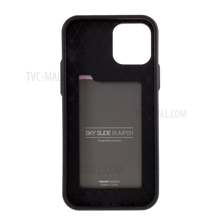 MERCURY GOOSPERY Sky Series Slide Card Slot PC TPU Phone Cover for iPhone 12 Pro/12 - Rose-3