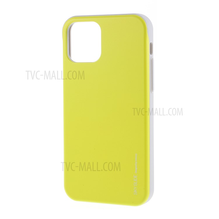 MERCURY GOOSPERY Sky Series Slide Card Slot PC TPU Phone Cover for iPhone 12 Pro/12 - Yellow-2