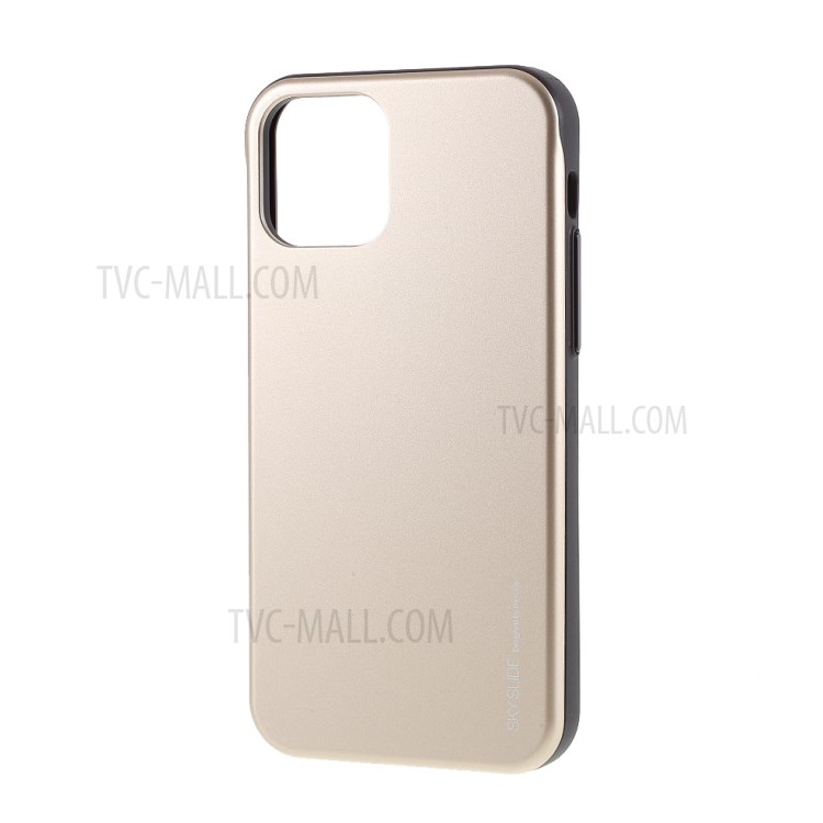 MERCURY GOOSPERY Sky Series Slide Card Slot PC TPU Phone Cover for iPhone 12 Pro/12 - Gold-3
