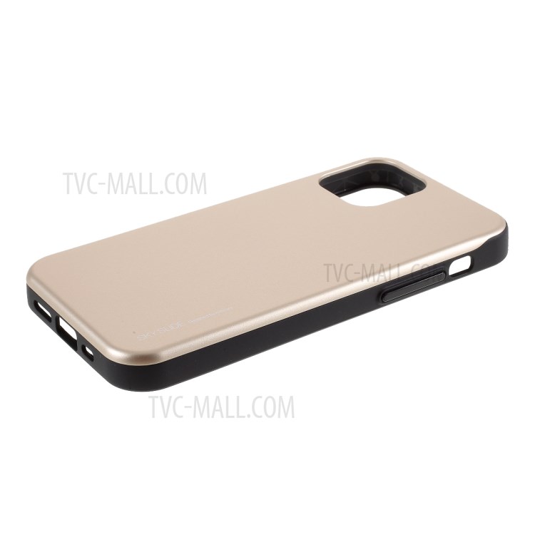 MERCURY GOOSPERY Sky Series Slide Card Slot PC TPU Phone Cover for iPhone 12 Pro/12 - Gold-4