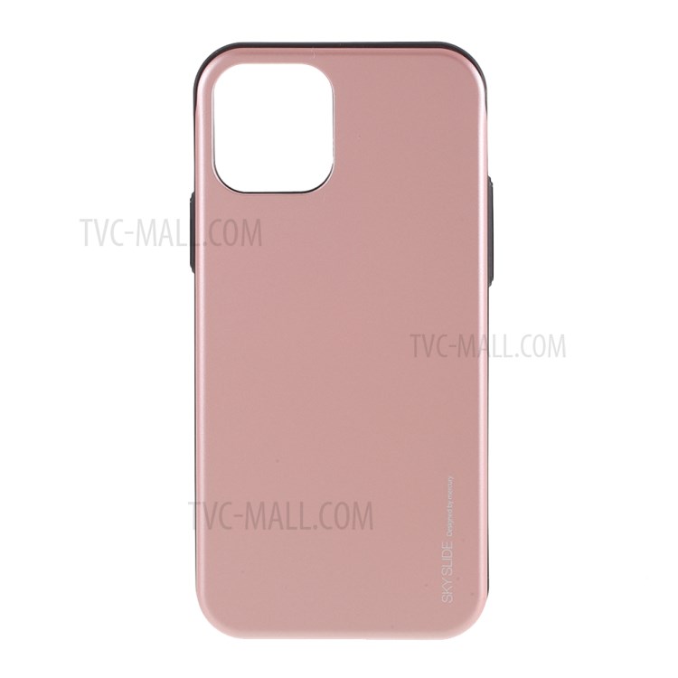 MERCURY GOOSPERY Sky Series Slide Card Slot PC TPU Phone Cover for iPhone 12 Pro Max 6.7-inch - Rose Gold-1